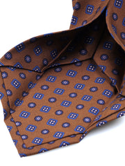 SAMANTHA 7-fold tie in English printed silk Brown