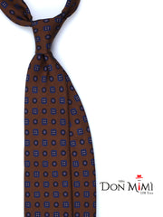 SAMANTHA 7-fold tie in English printed silk Brown