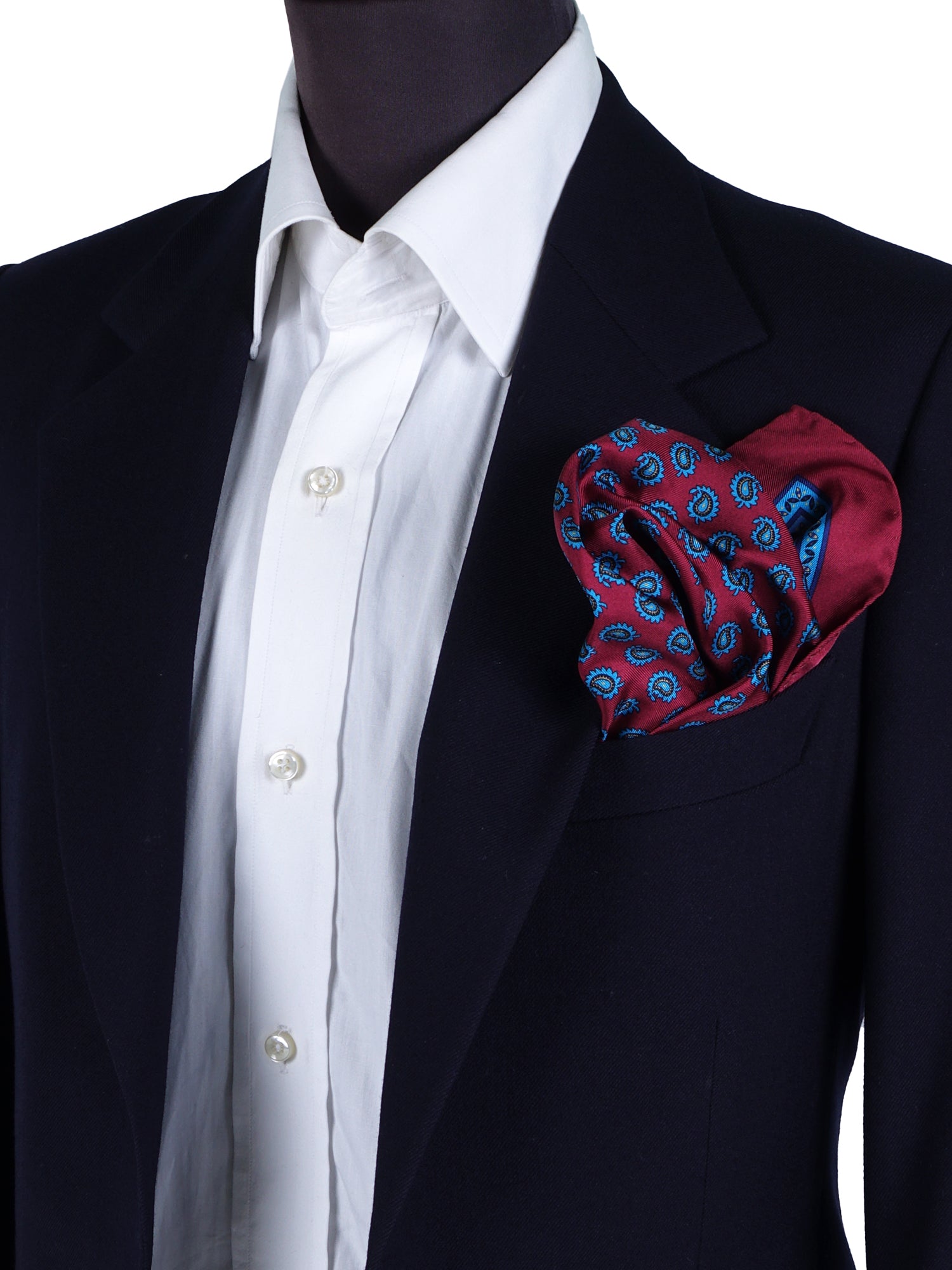 XL Pocket Square in Pure Silk Printed Celeste