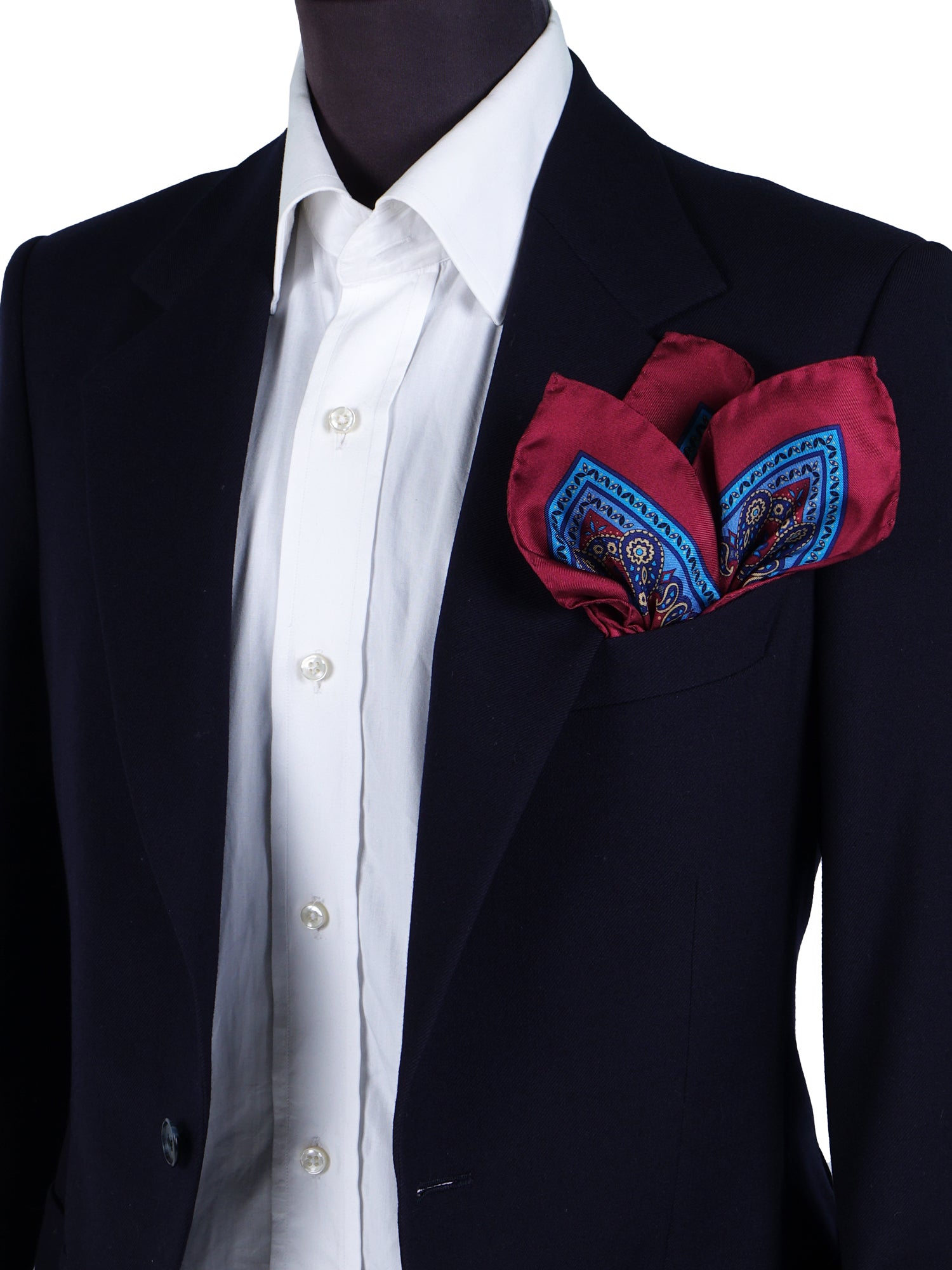 XL Pocket Square in Pure Silk Printed Celeste