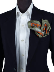 DANIELE XL Orange Printed Silk Pocket Square