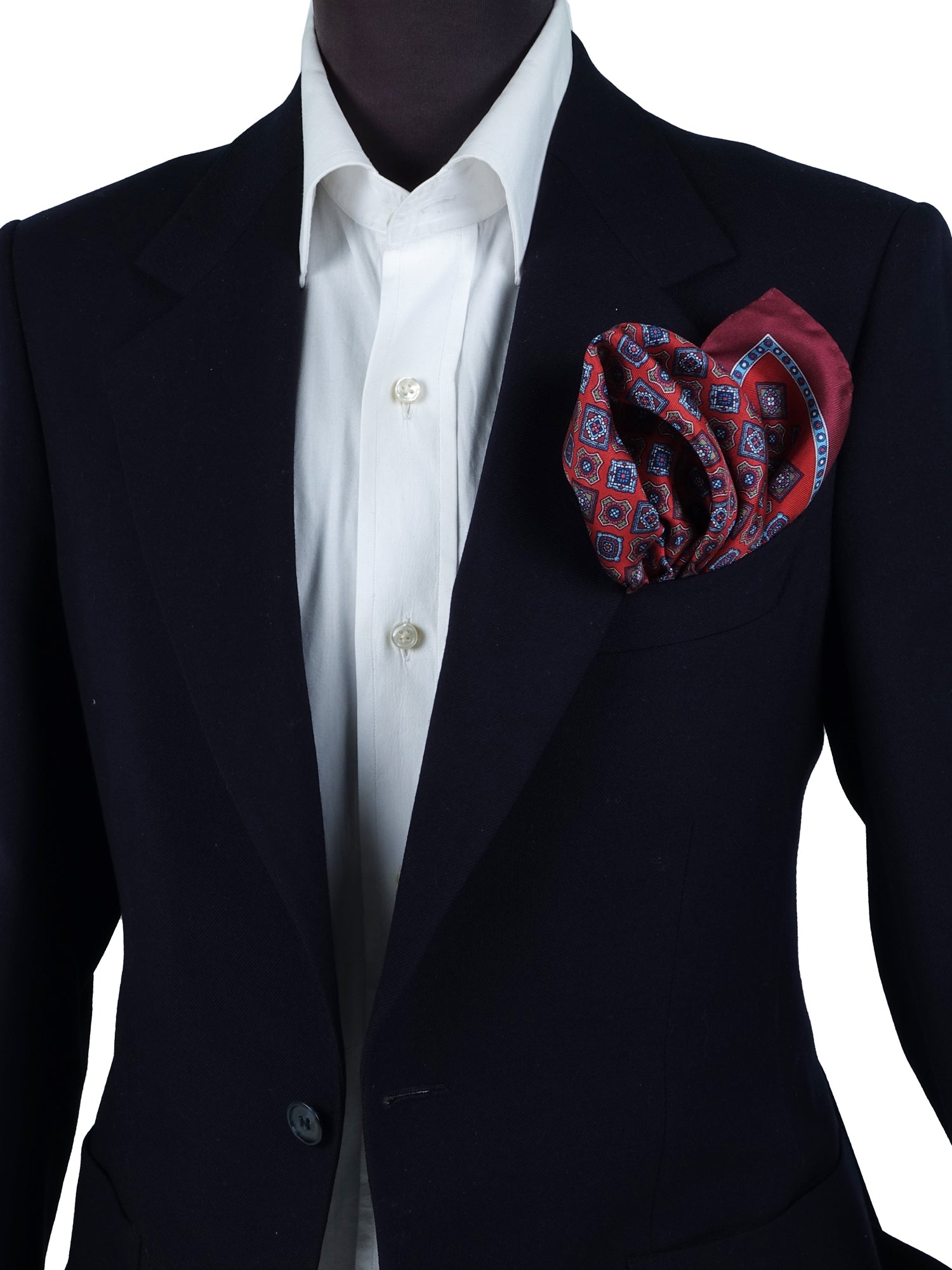 DANIELE Printed Silk Rust XL Pocket Square