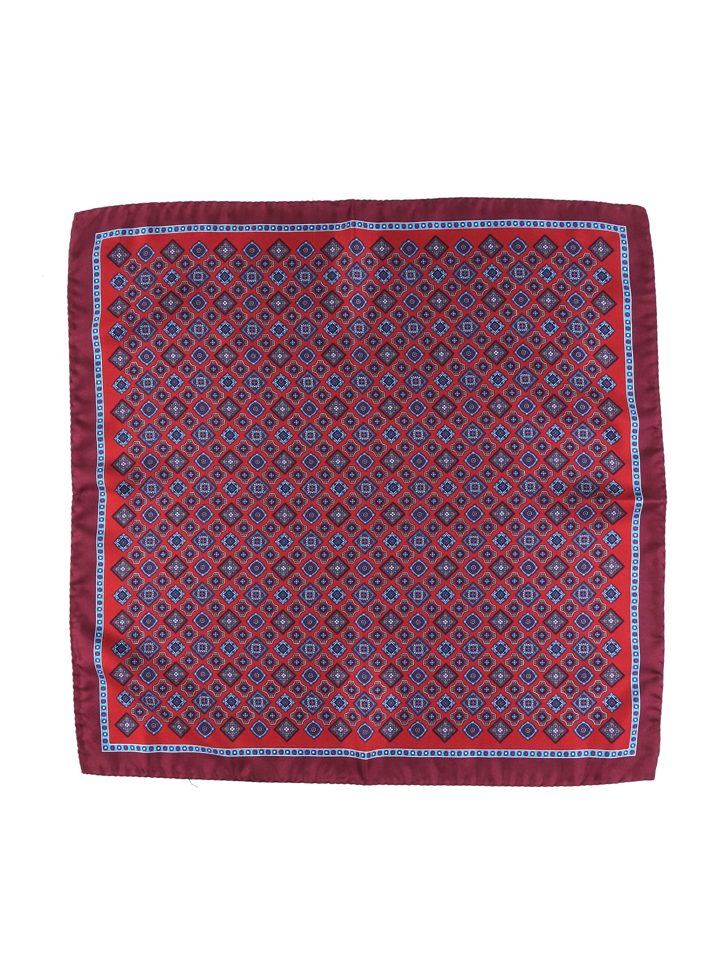 DANIELE Printed Silk Rust XL Pocket Square