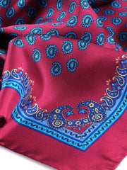 Foulard bordeaux 70x70cm in seta stampata PIOGGIA