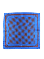 Foulard blu elettrico 70x70cm in seta stampata PIOGGIA