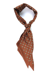 Foulard twilly marrone in seta stampata DIANA