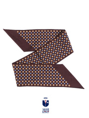 Foulard twilly marrone in seta stampata CAREN