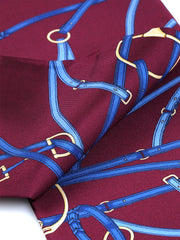 Burgundy twilly scarf in REINS printed pure silk