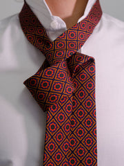 DASTINY 3 Fold Blue/Yellow Madder Silk Tie