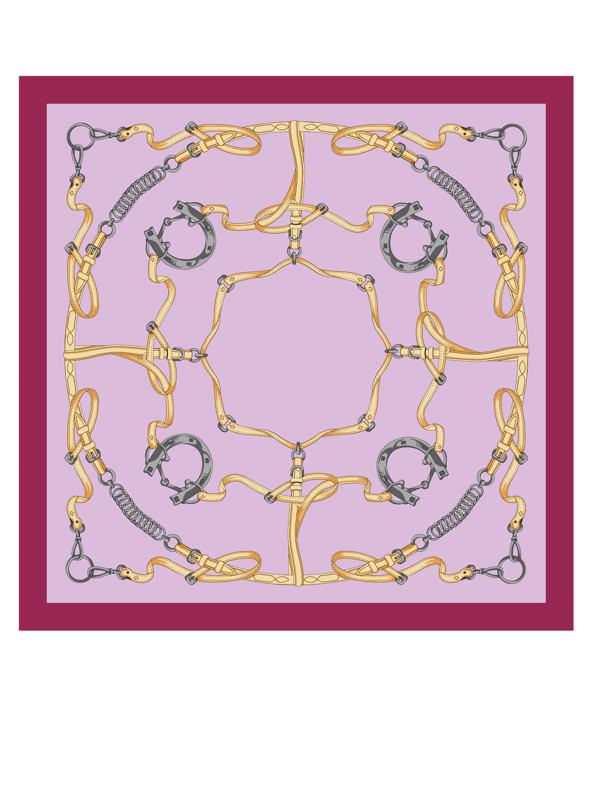 Lilac scarf 90x90cm in REINS printed silk