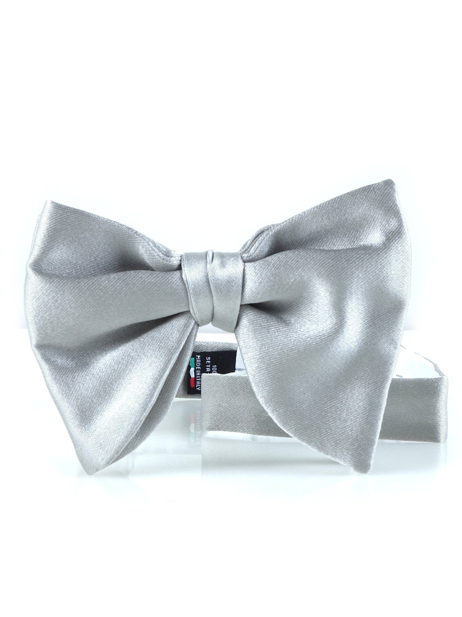 Grey bow tie GOCCIA model already knotted in satin silk