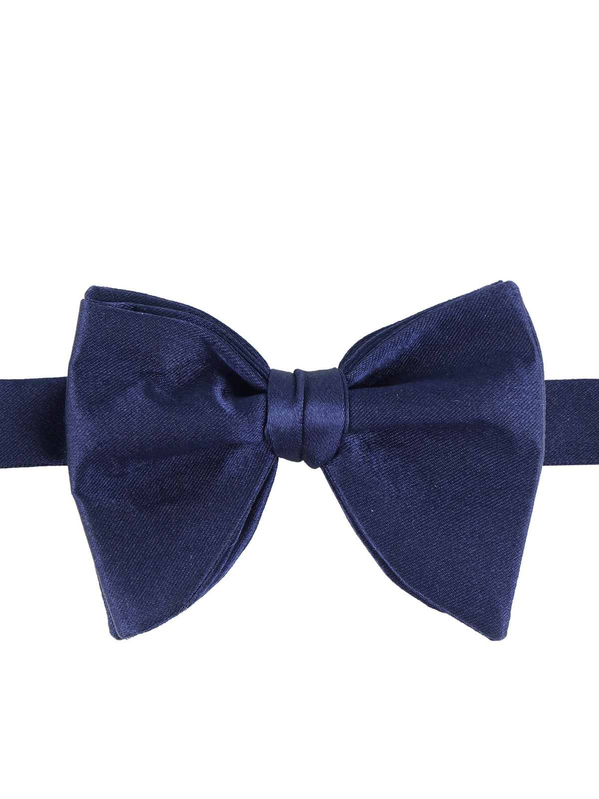 Navy blue bow tie GOCCIA model already knotted in satin silk