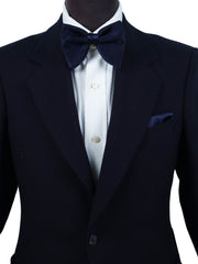 Navy blue bow tie GOCCIA model already knotted in satin silk