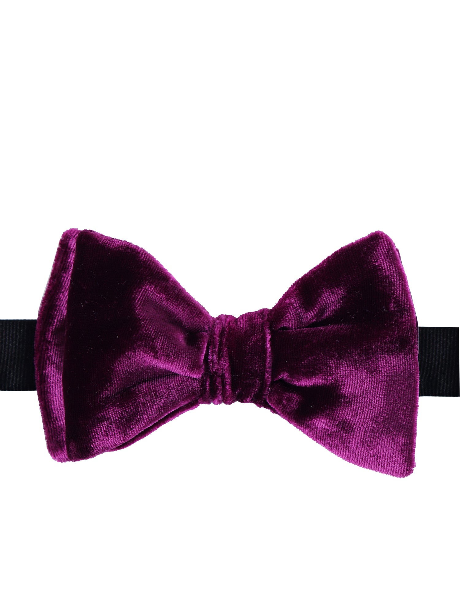 Women's burgundy bow tie already knotted in silk and viscose velvet CONRAD