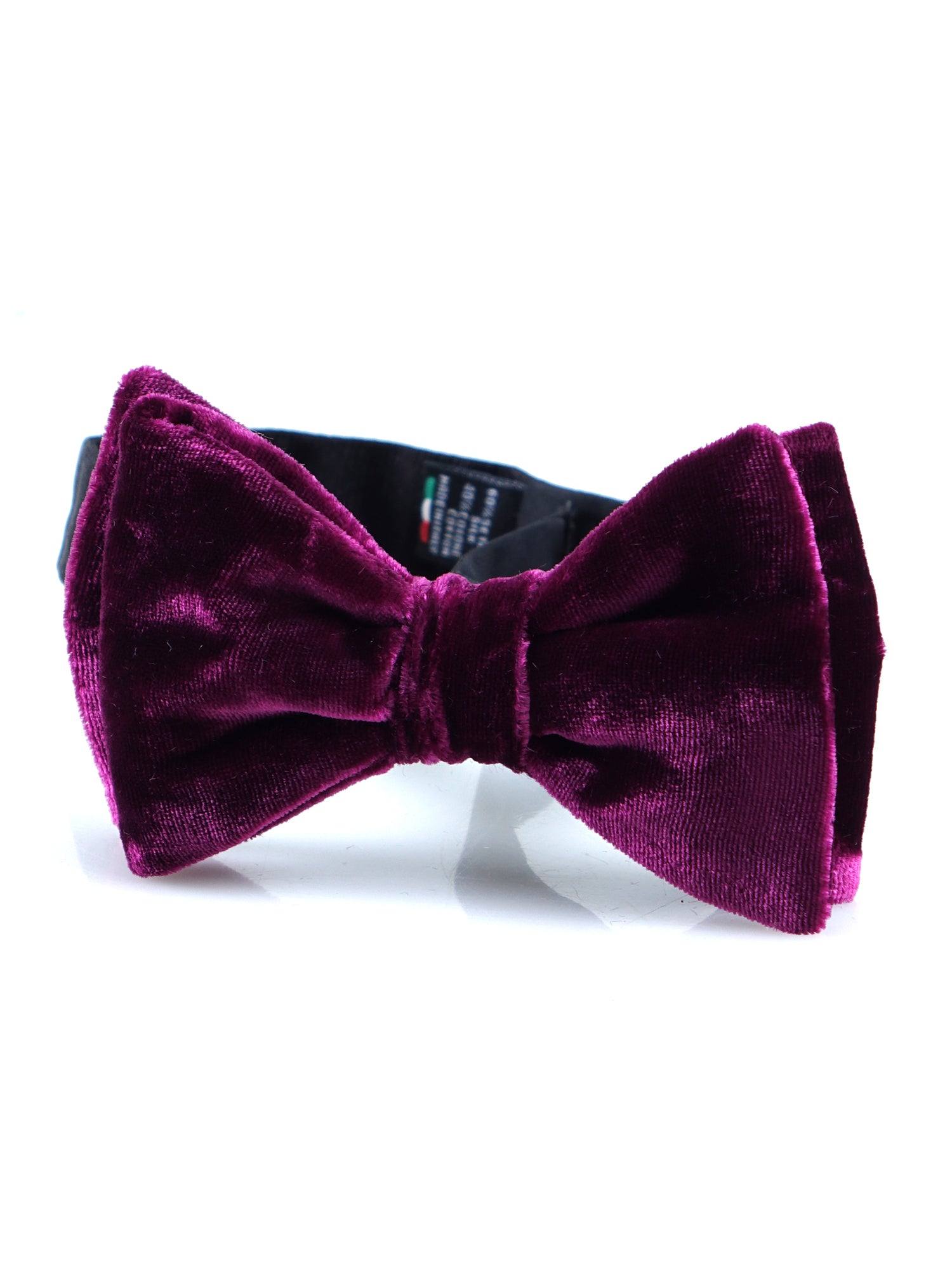 Women's burgundy bow tie already knotted in silk and viscose velvet CONRAD