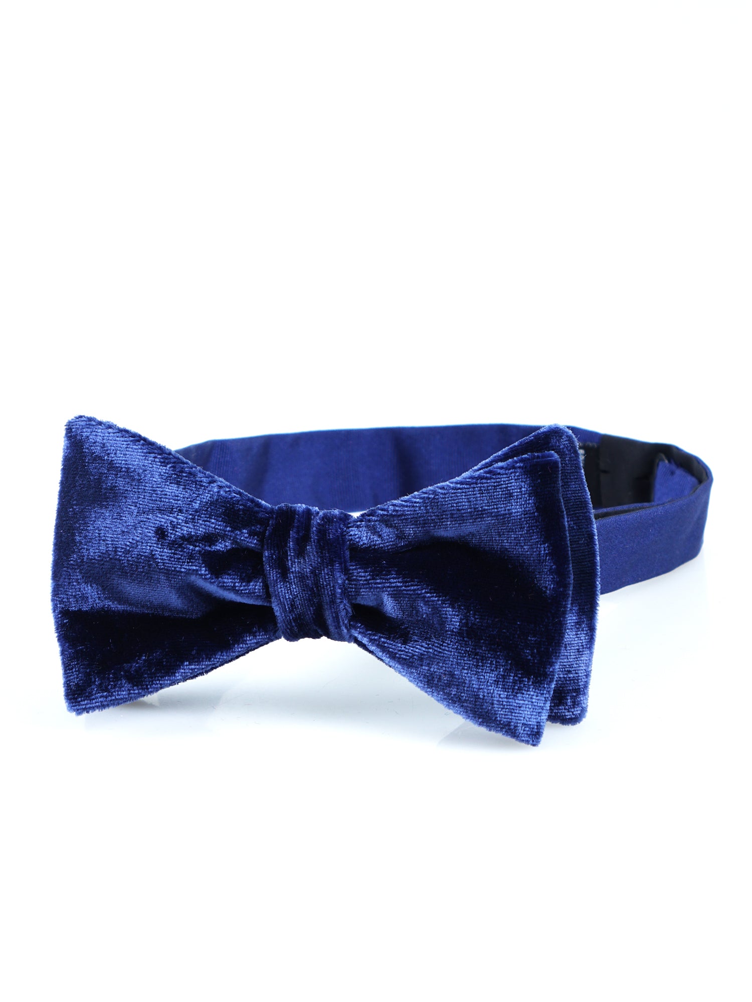 CONRAD pre-tied blue avion silk and viscose velvet bow tie