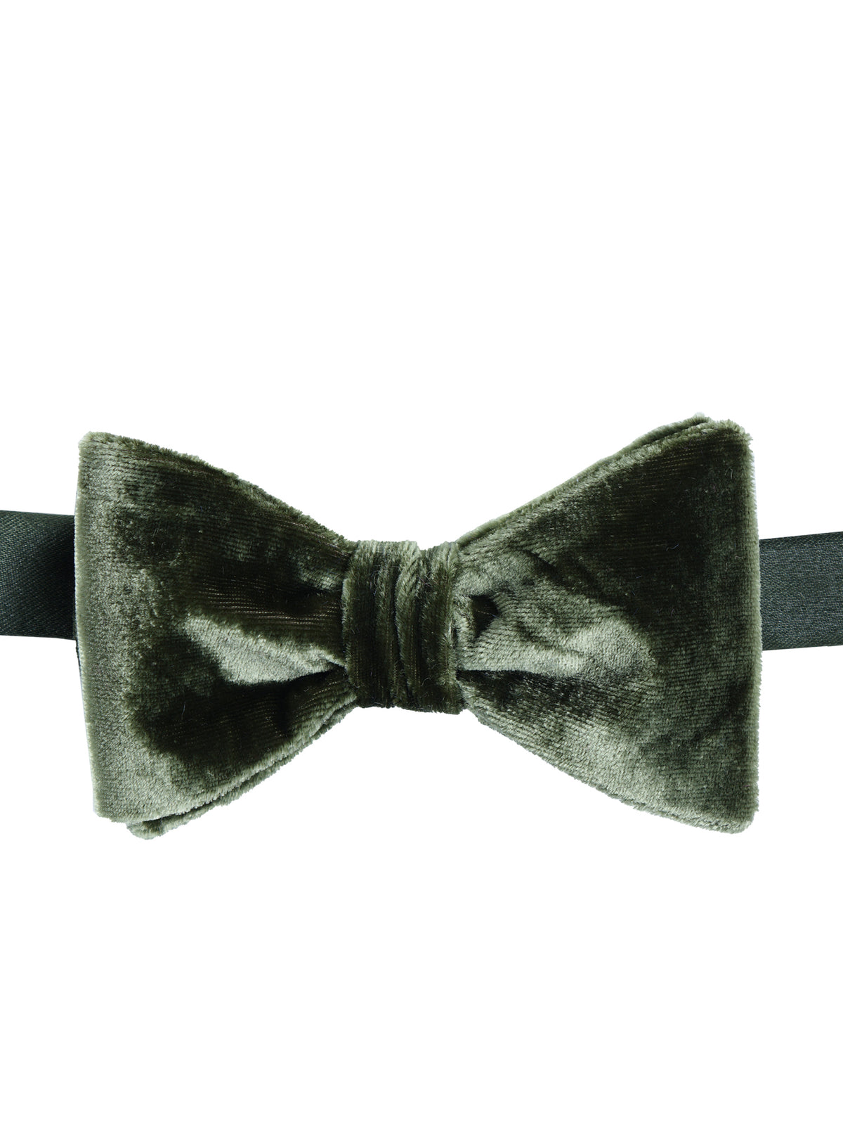 Green bow tie already knotted in silk and viscose velvet CONRAD