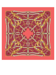 Foulard rosso 90x90cm in seta stampata LADY BUGS