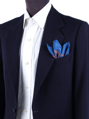 ROSITA Printed Silk Air Force Blue Pocket Square