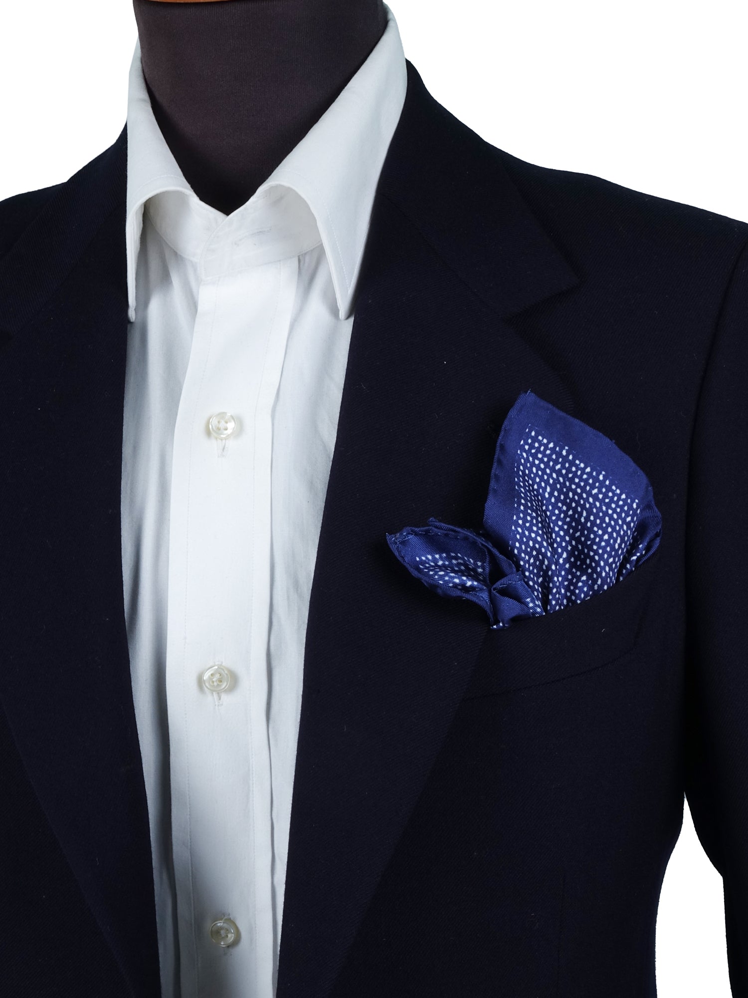 NETTUNO blue printed silk pocket square