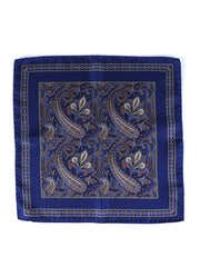 DESIRE Blue Printed Silk Pocket Square