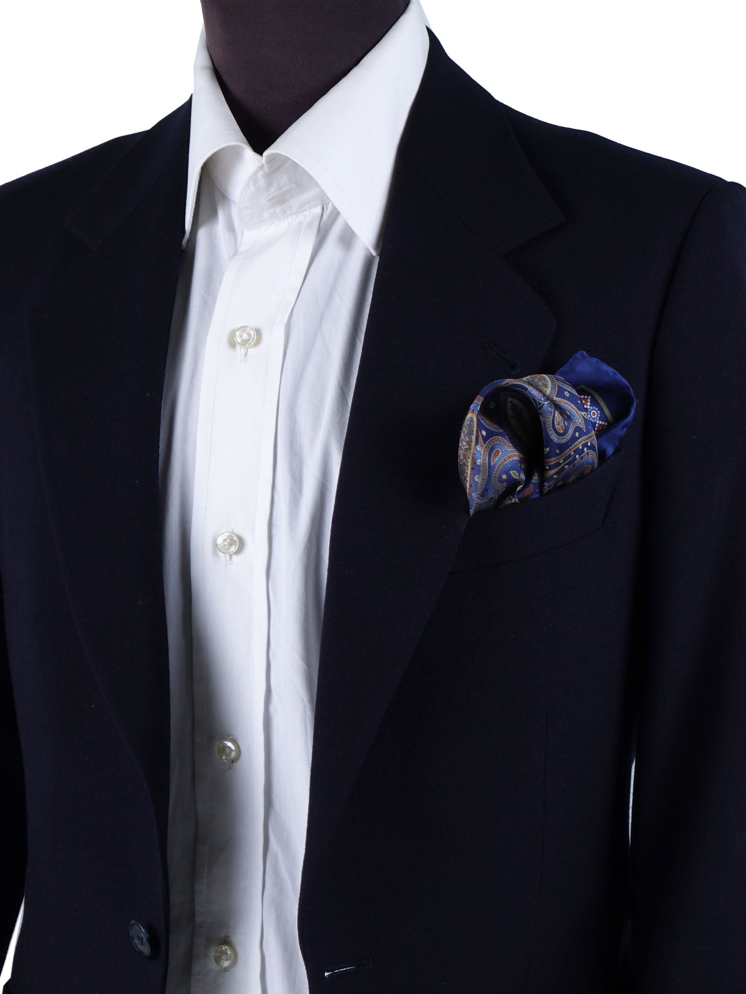 DESIRE Blue Printed Silk Pocket Square