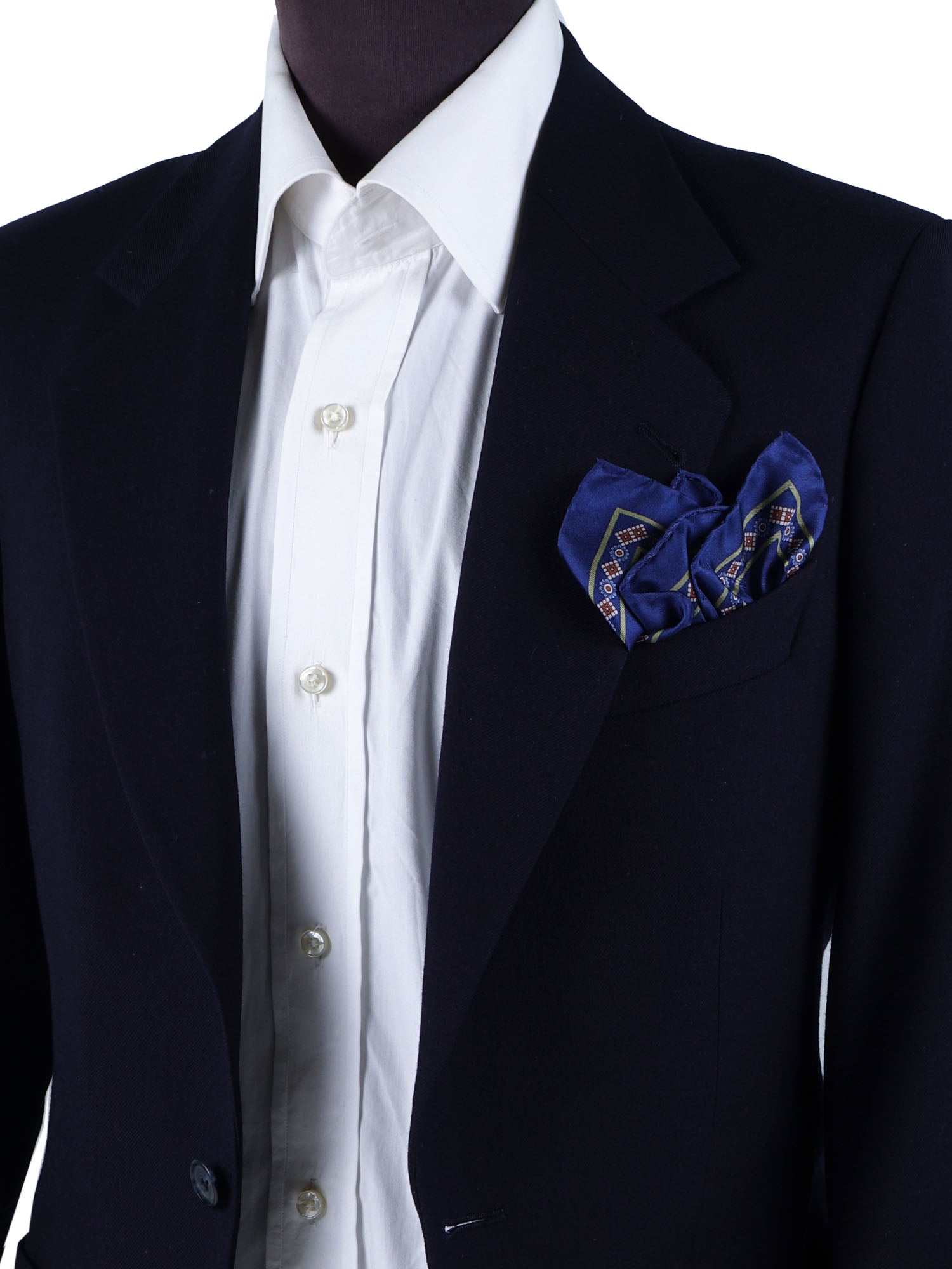 DESIRE Blue Printed Silk Pocket Square