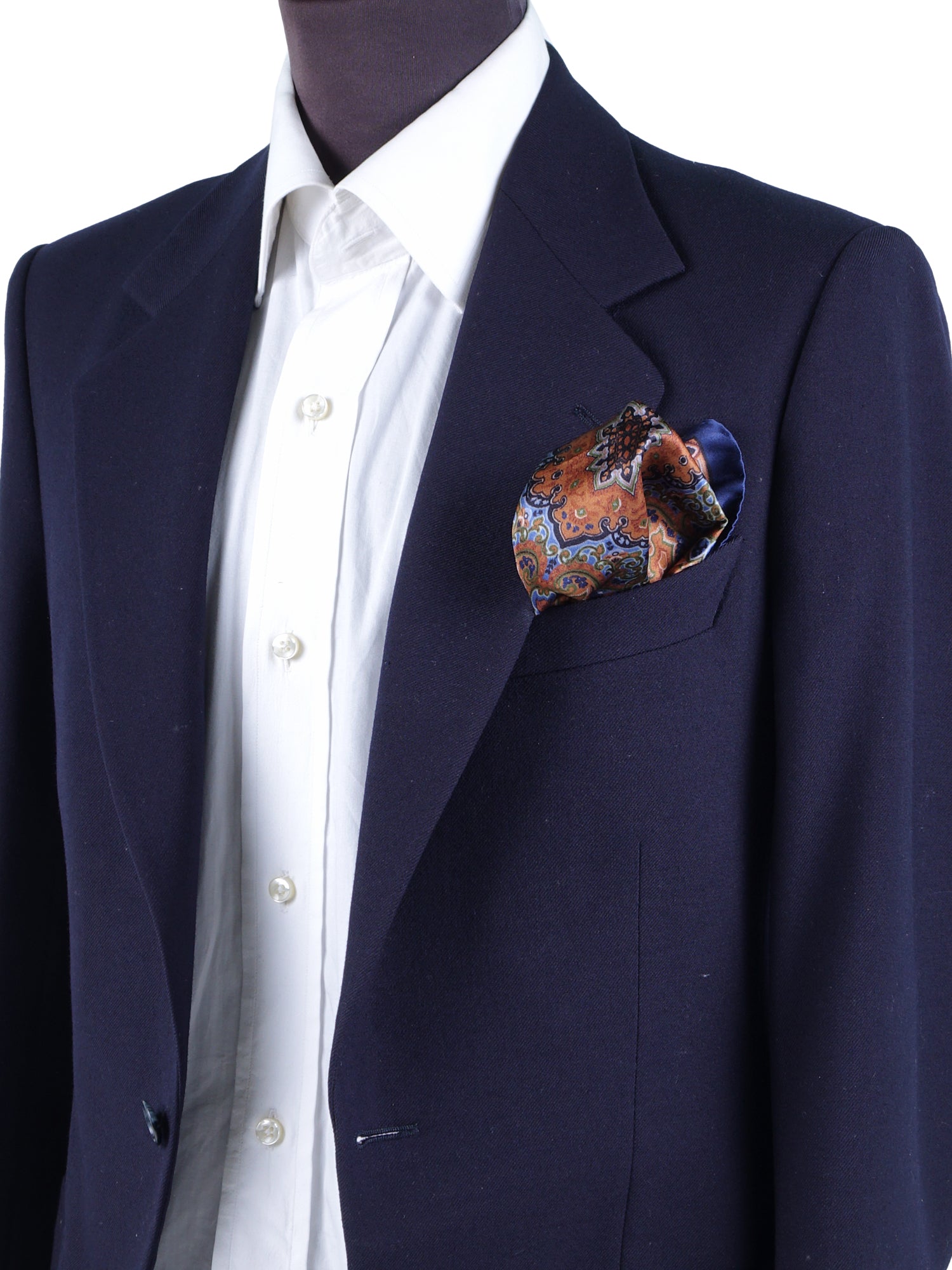 EMOTION blue printed silk pocket square