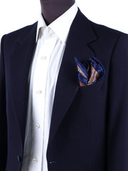 EMOTION blue printed silk pocket square