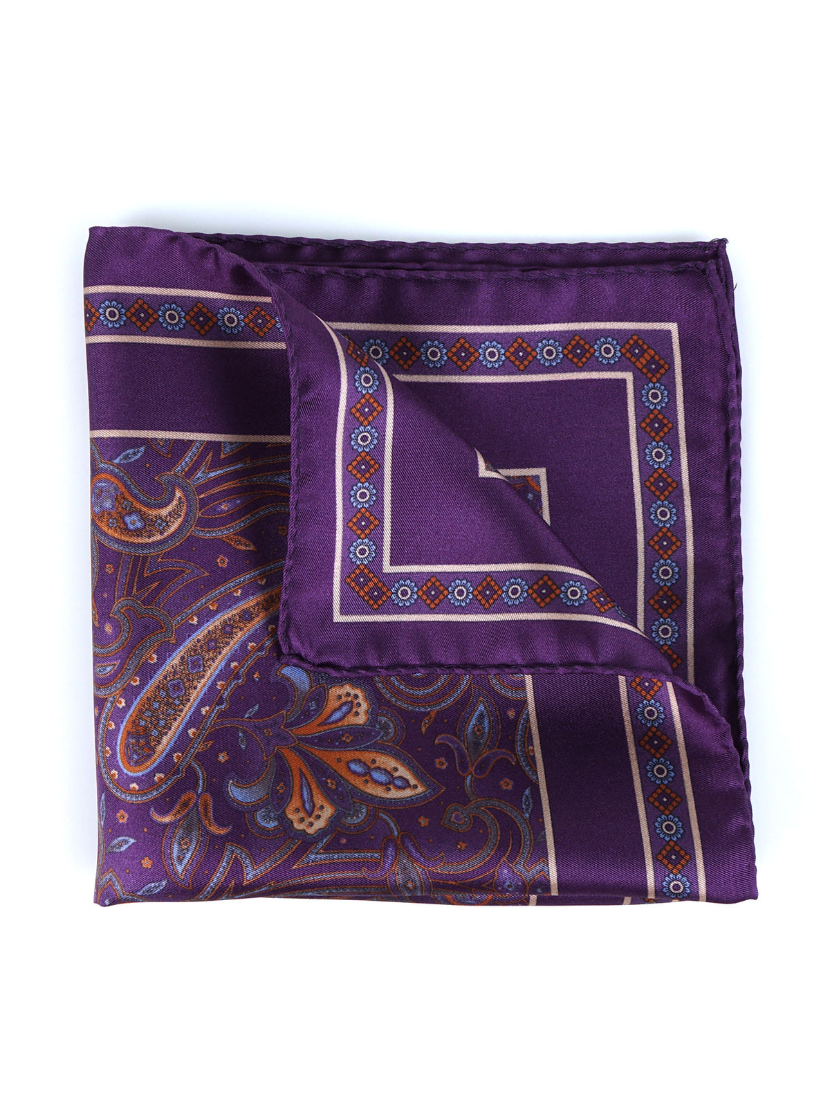 Purple DESIRE Printed Silk Pocket Square