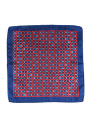 RAFFY red printed silk pocket square