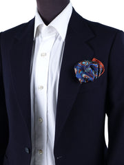 Electric blue pocket square in EXPLOSION printed silk