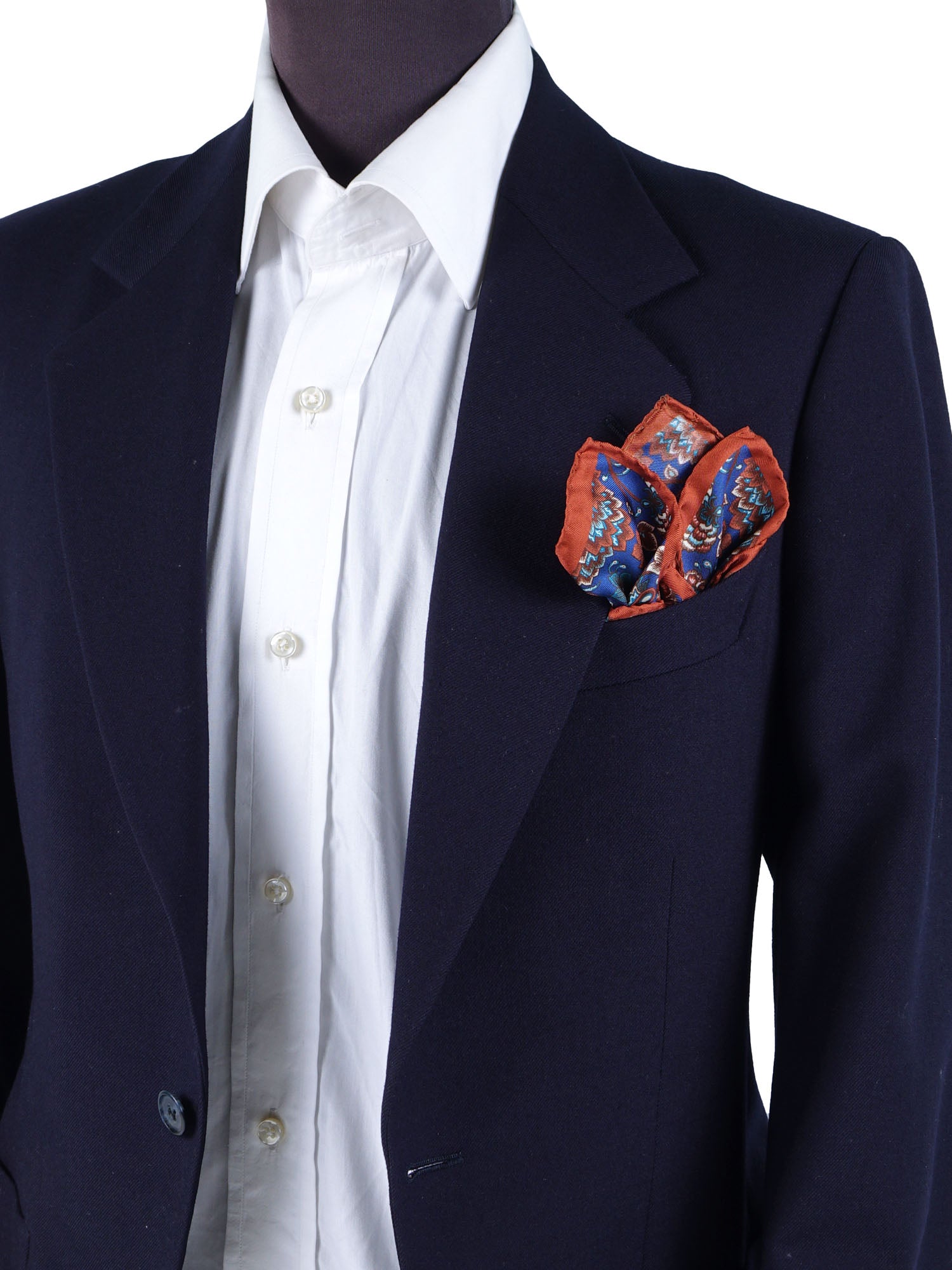 Electric blue pocket square in EXPLOSION printed silk