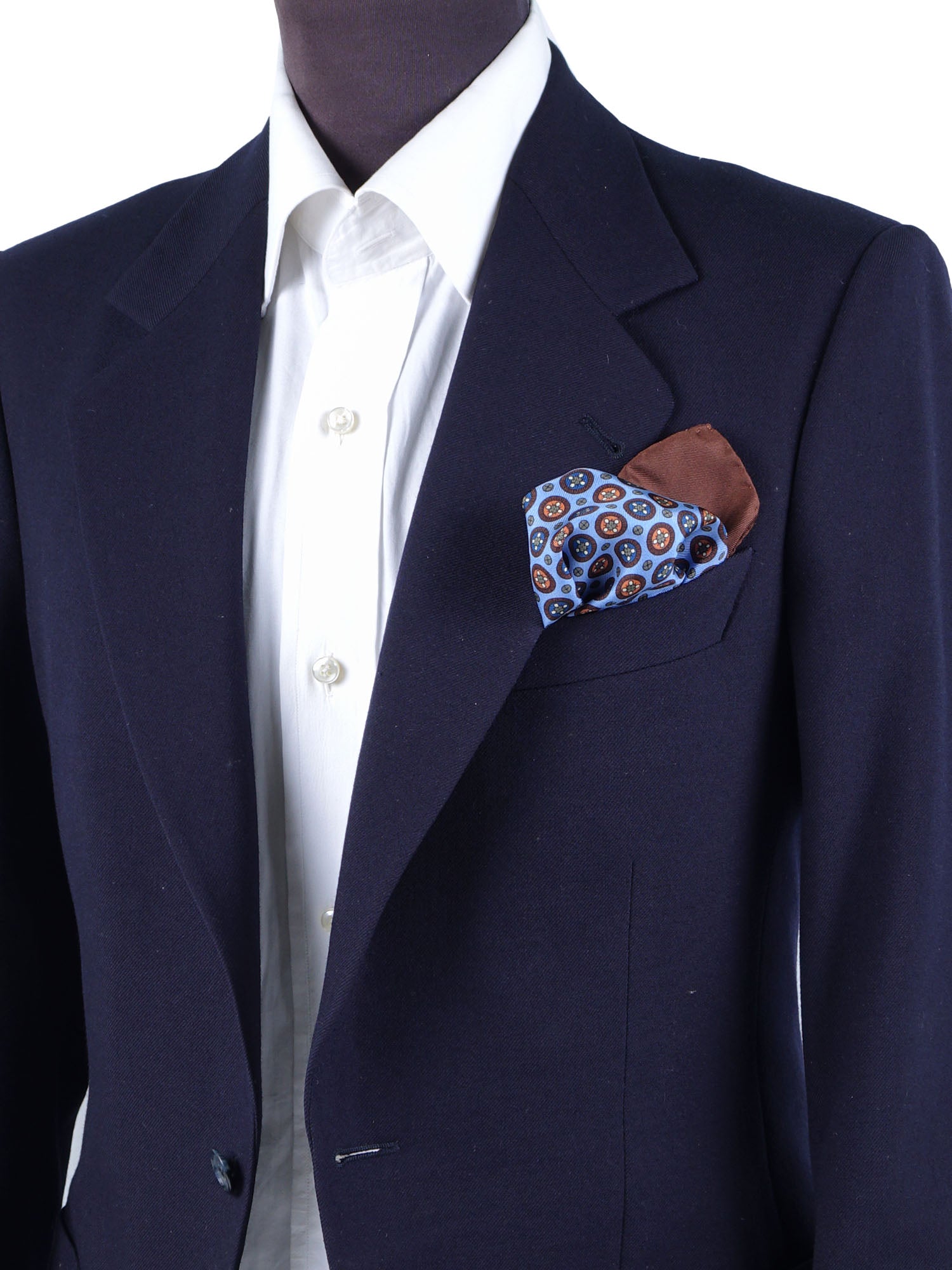 Light blue RAFFY printed silk pocket square