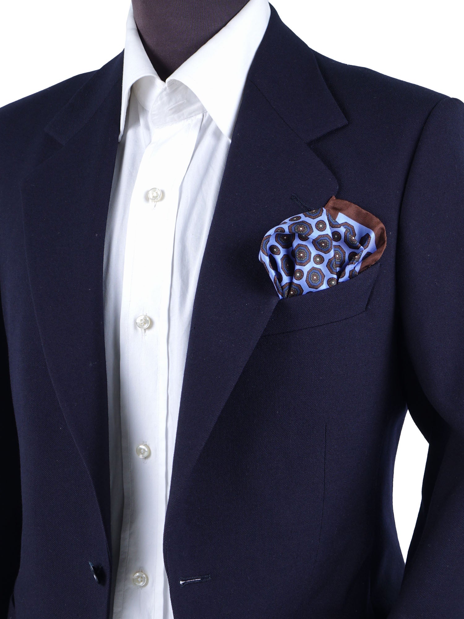 NINETTA light blue printed silk pocket square