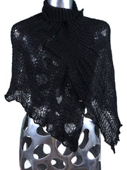 Black wool/polyamide cape FABULA