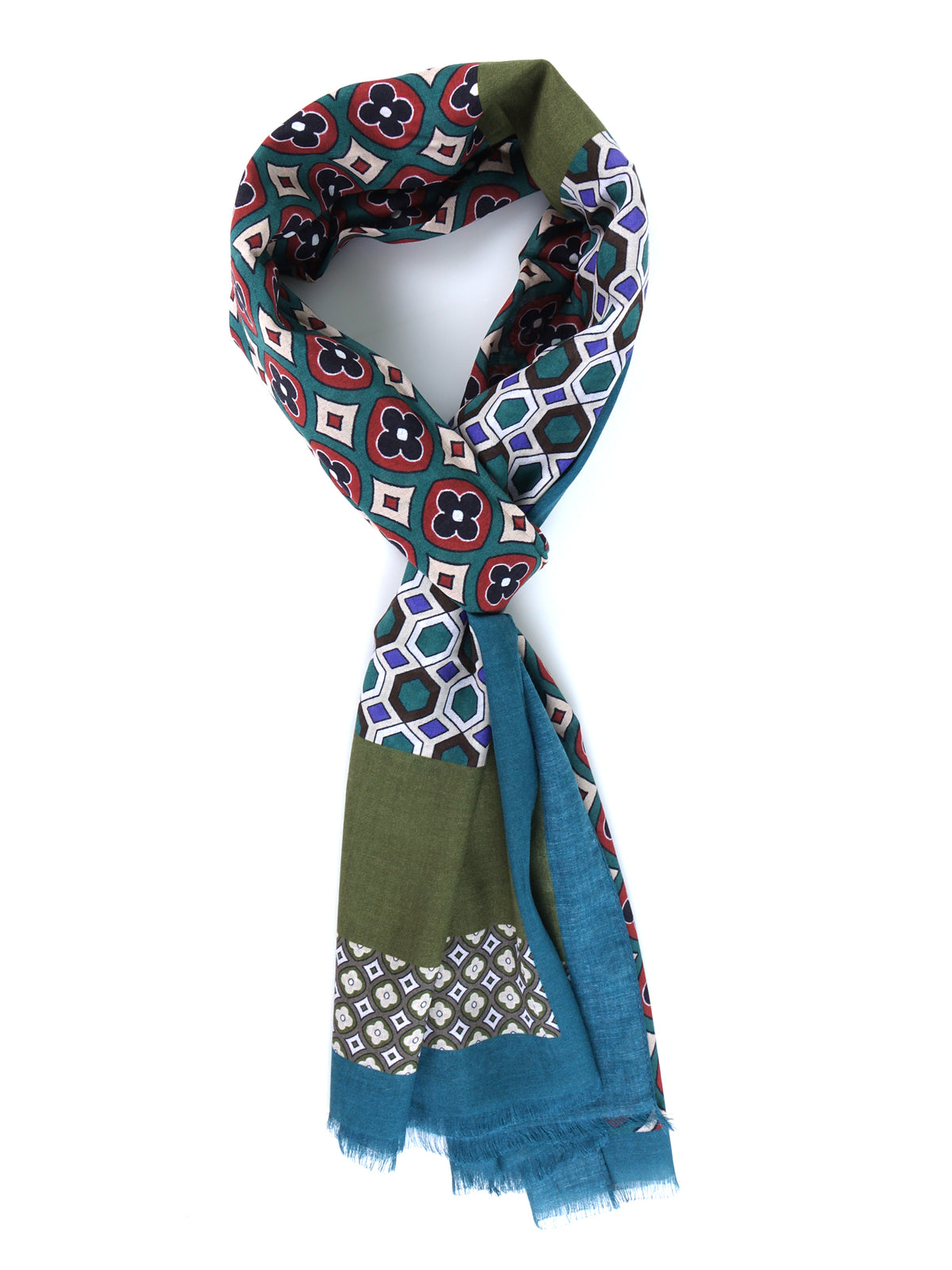 LUDICA green cotton/modal scarf