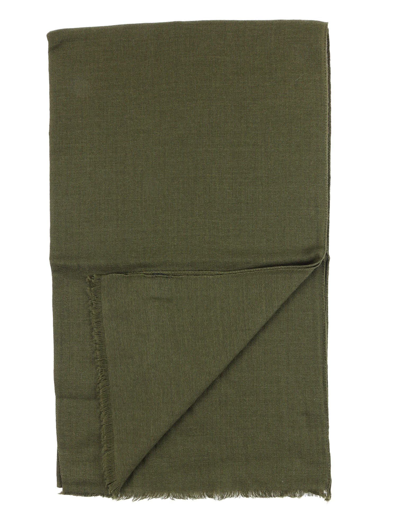 SIENNA Green Wool/Silk Scarf