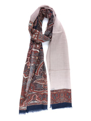 ETHNIC Multicolor Printed Pure Silk Scarf