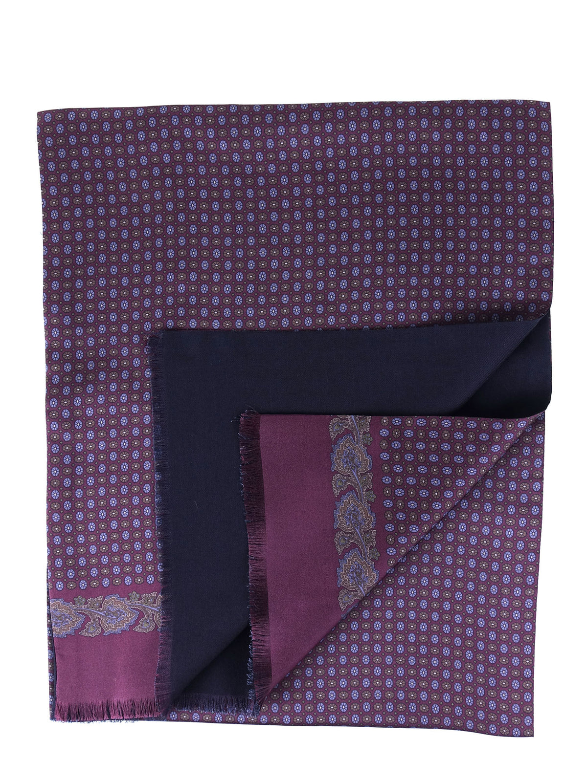 Bordeaux doubled scarf in silk/wool LINDOR