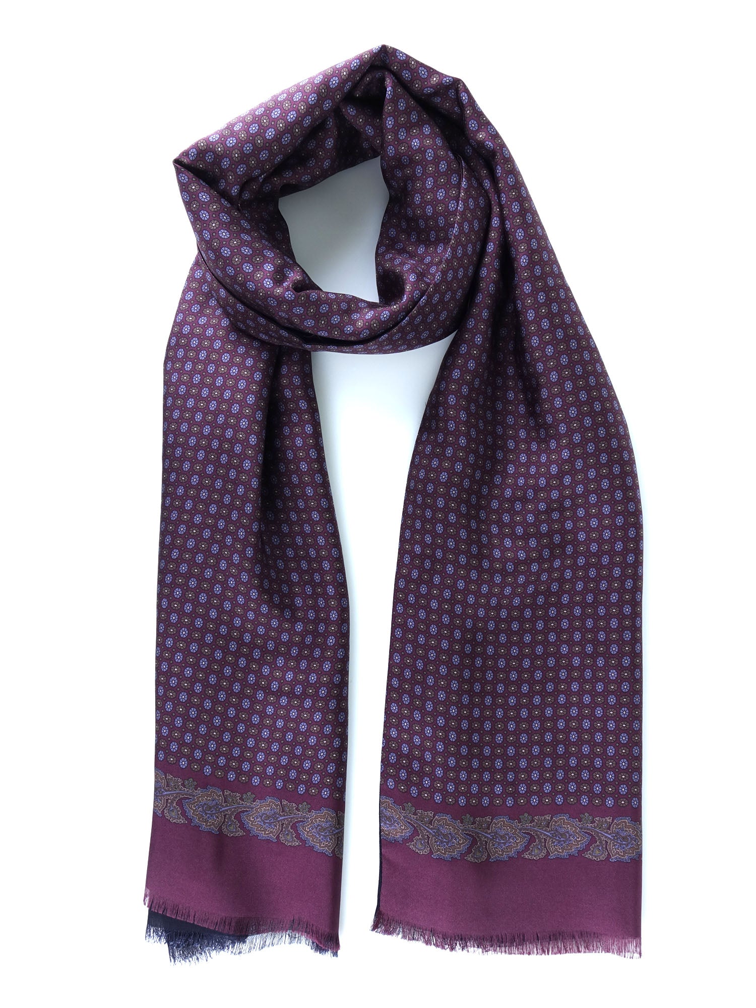 Bordeaux doubled scarf in silk/wool LINDOR