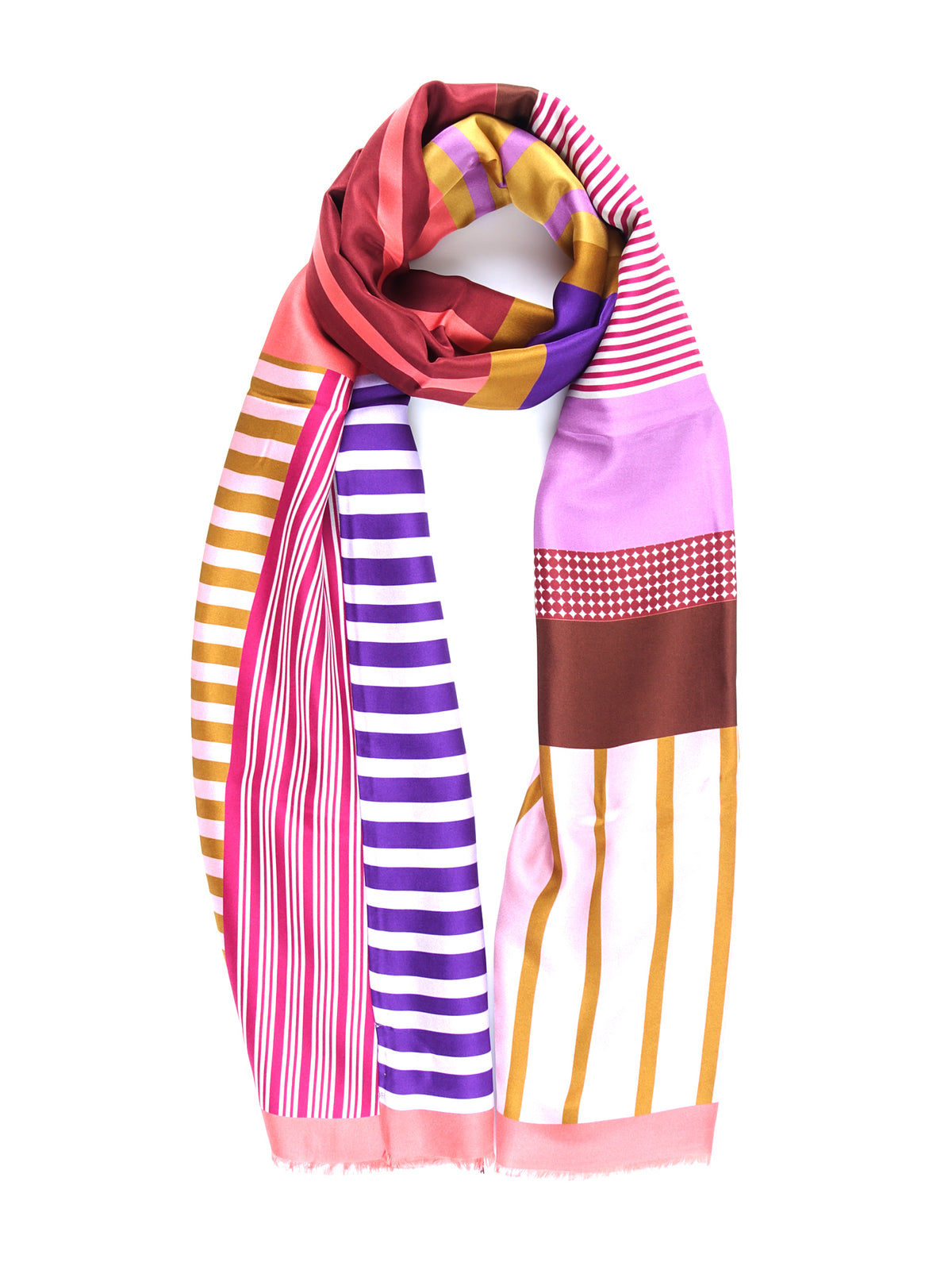 ETHNIC Multicolor Printed Pure Silk Scarf