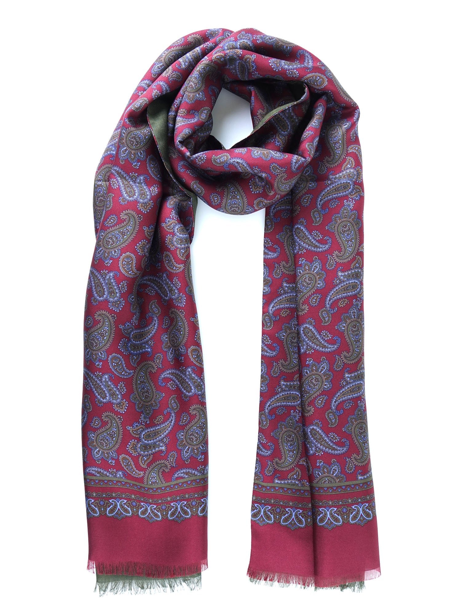 Doubled scarf in burgundy silk/wool ZANTE