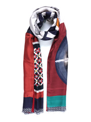 ETHNIC Multicolor Printed Pure Silk Scarf