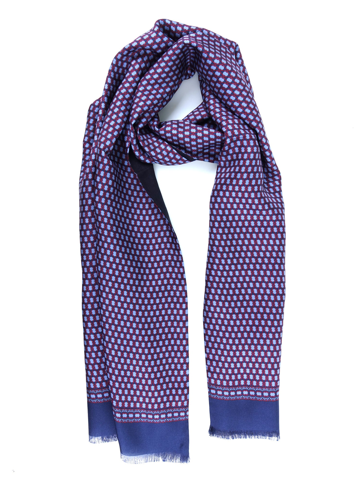 Blue Silk/Wool Double Scarf MARZIA