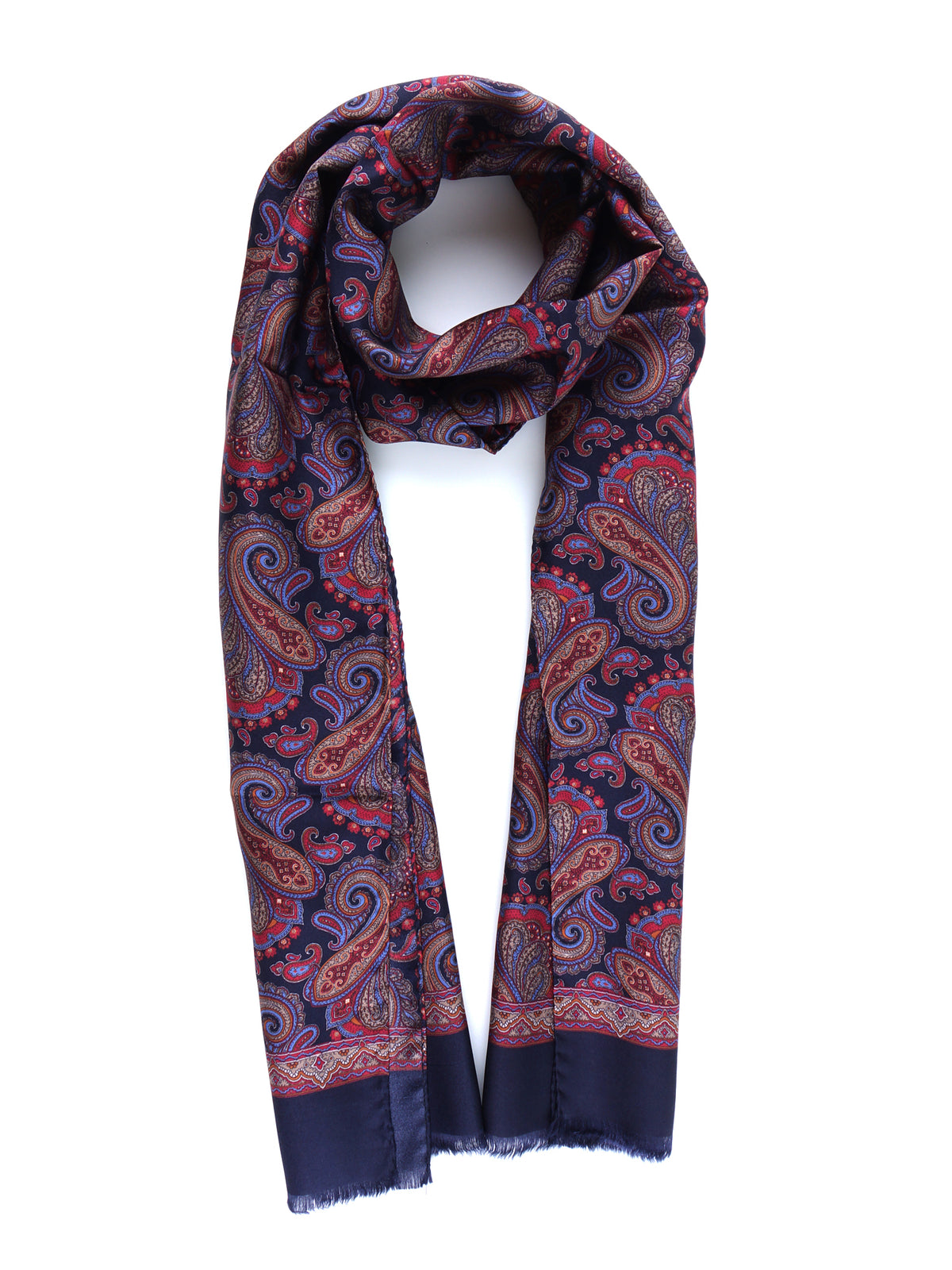 ETHNIC Multicolor Printed Pure Silk Scarf