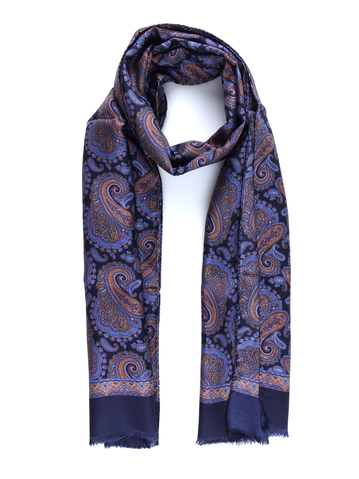 ETHNIC Multicolor Printed Pure Silk Scarf