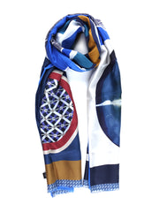 ETHNIC Multicolor Printed Pure Silk Scarf