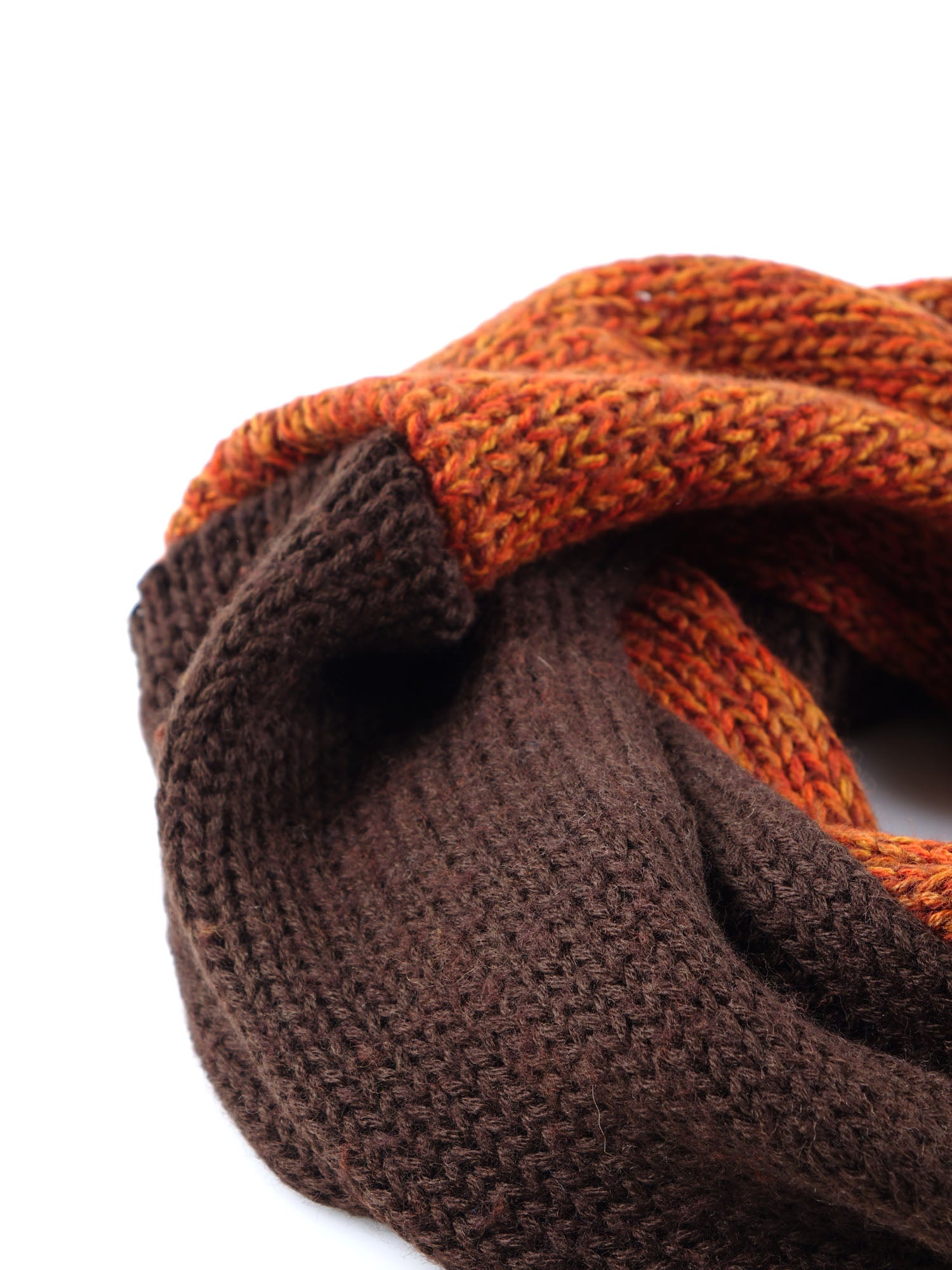 Orange infinity scarf in wool/acrylic MAGLIO