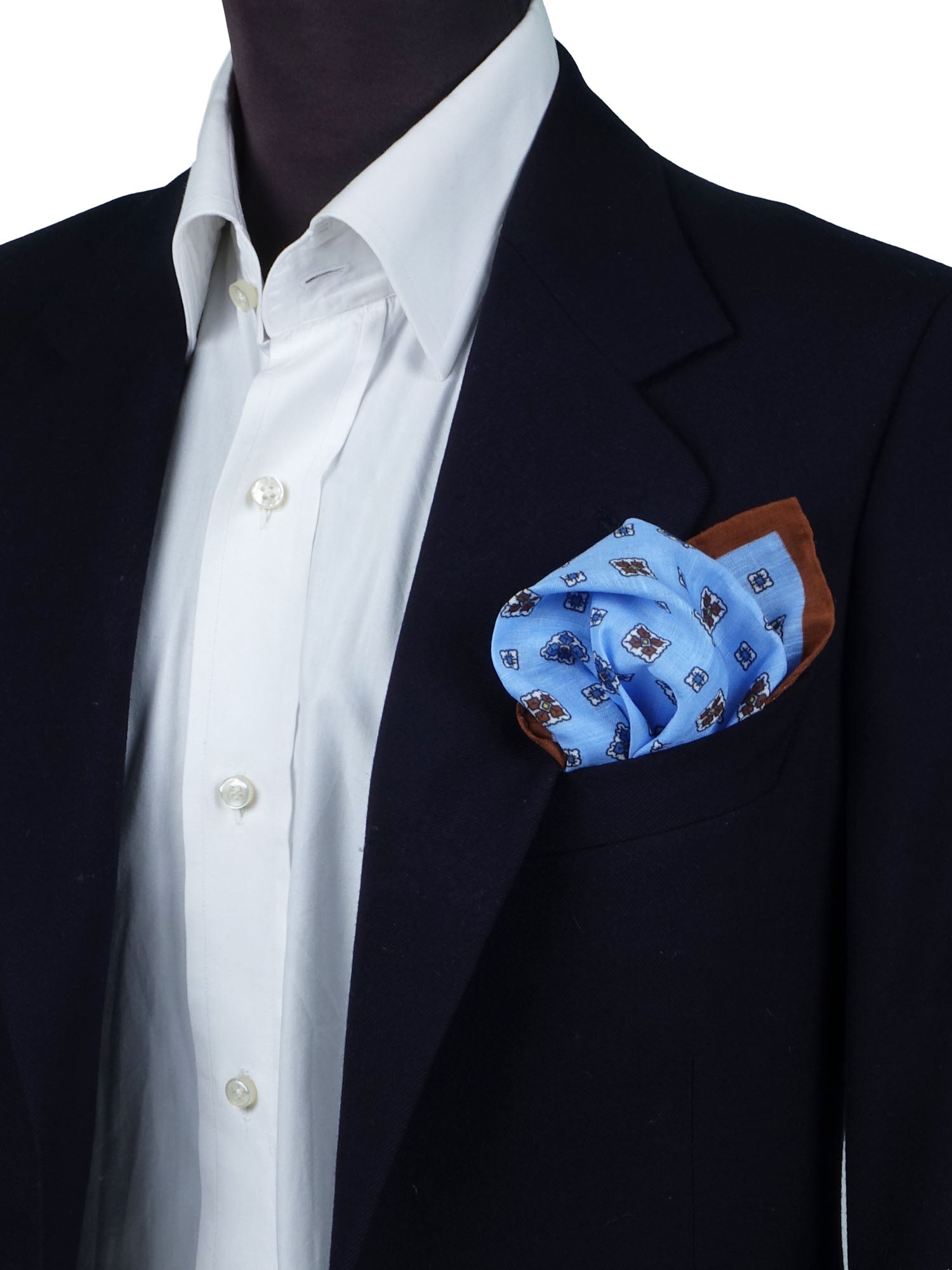 ERMIONE light blue linen pocket square